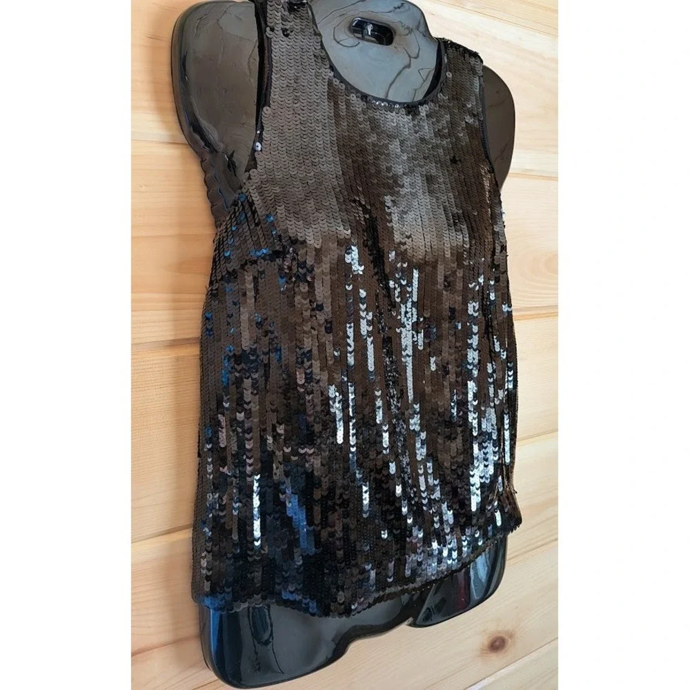 J. CREW Collection Womens Going Out Top XS Sequin Party Bling Keyhole Back NEW